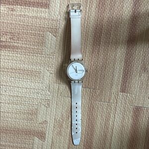 Swatch Cream Watch with clear back